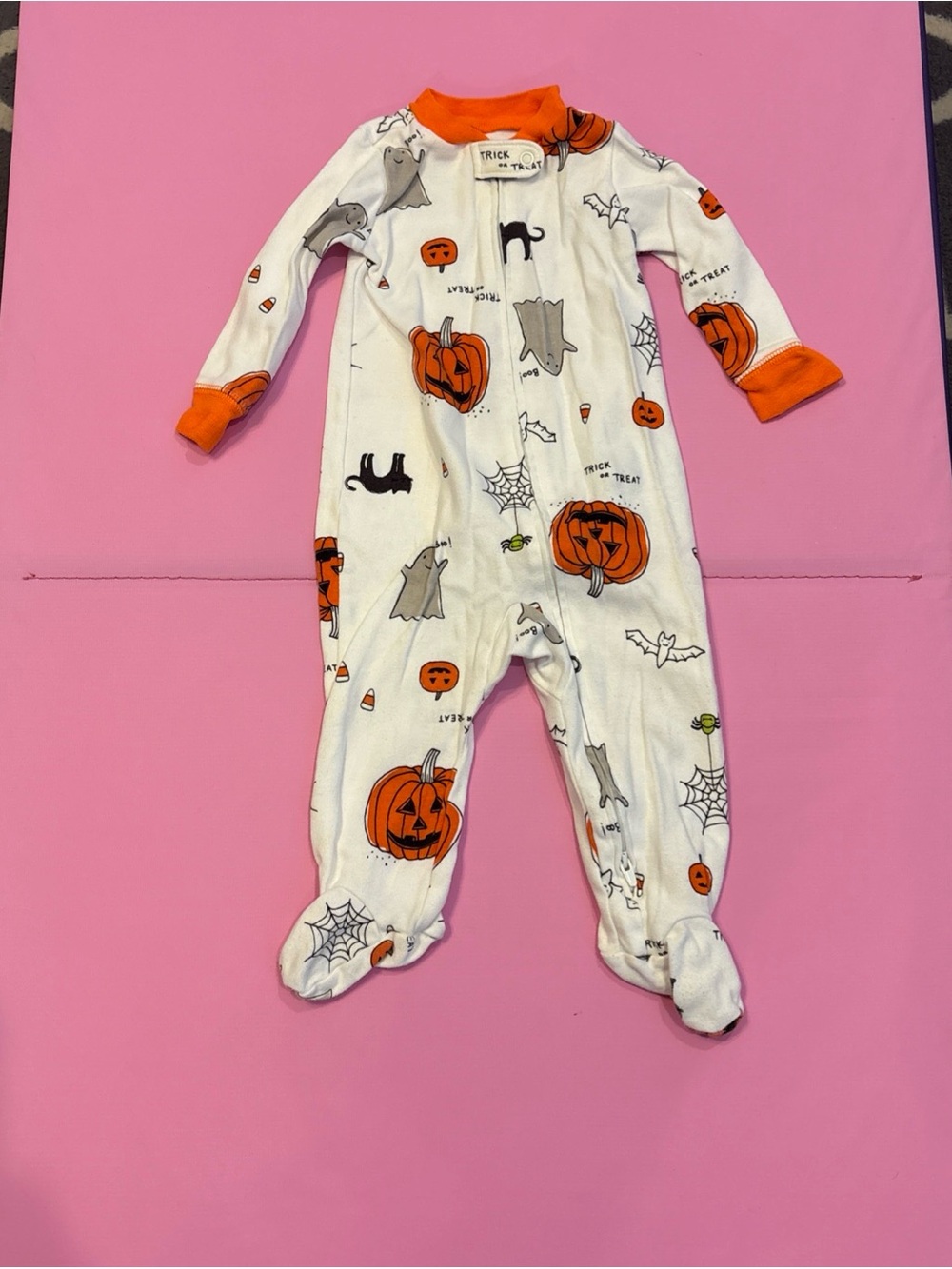 Carter's Halloween Print Sleep & Play Footie Pajamas Size 9 Months 2 Way Zipper